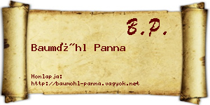 Baumöhl Panna névjegykártya